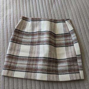 H&M wool-like plaid mini skirt